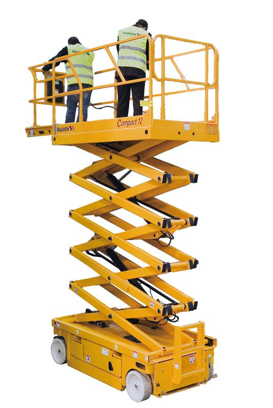 Scissor lift, eletric, working height 12m,small wheels