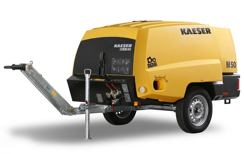 Petrol-powered mobile compressor efficiency 5,3 m³/min