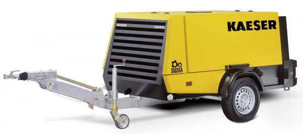 Petrol-powered mobile compressor efficiency 7,6 m³/min